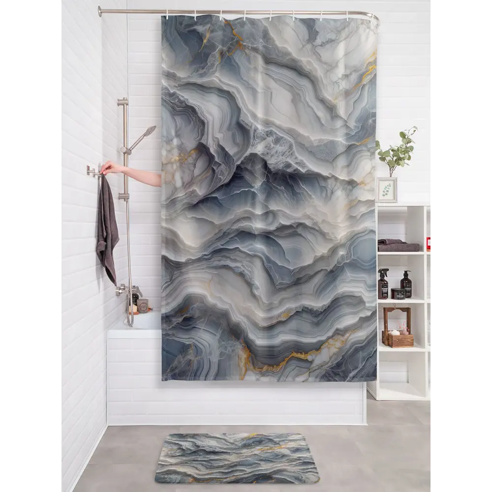 Фото 4 Шторка для ванной комнаты JOYARTY sc_sd1113 200x180см цвет разноцветный Фото 4 Шторка для ванной комнаты JOYARTY sc_sd1113 200x180см цвет разноцветный