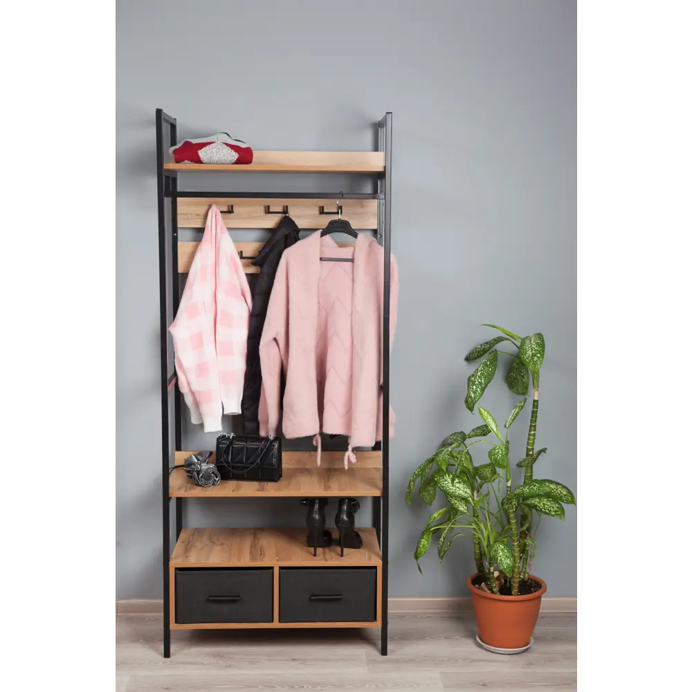 Фото Гардероб Letta Frame Lite №2 75.2x180.8x40.8 см цвет дуб вотан Фото Гардероб Letta Frame Lite №2 75.2x180.8x40.8 см цвет дуб вотан