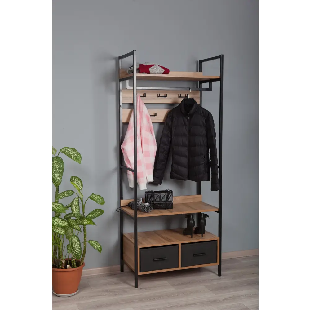 Фото 3 Гардероб Letta Frame Lite №2 75.2x180.8x40.8 см цвет дуб вотан Фото 3 Гардероб Letta Frame Lite №2 75.2x180.8x40.8 см цвет дуб вотан