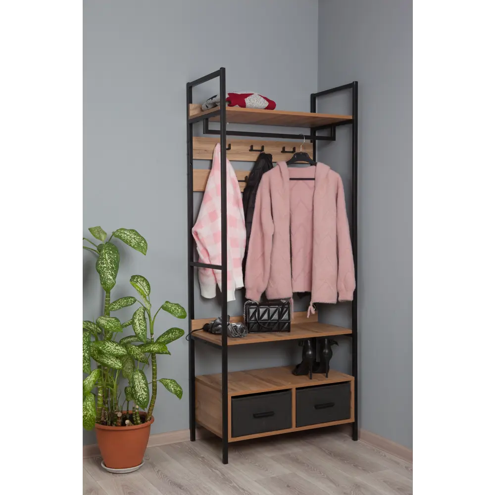 Фото 5 Гардероб Letta Frame Lite №2 75.2x180.8x40.8 см цвет дуб вотан Фото 5 Гардероб Letta Frame Lite №2 75.2x180.8x40.8 см цвет дуб вотан