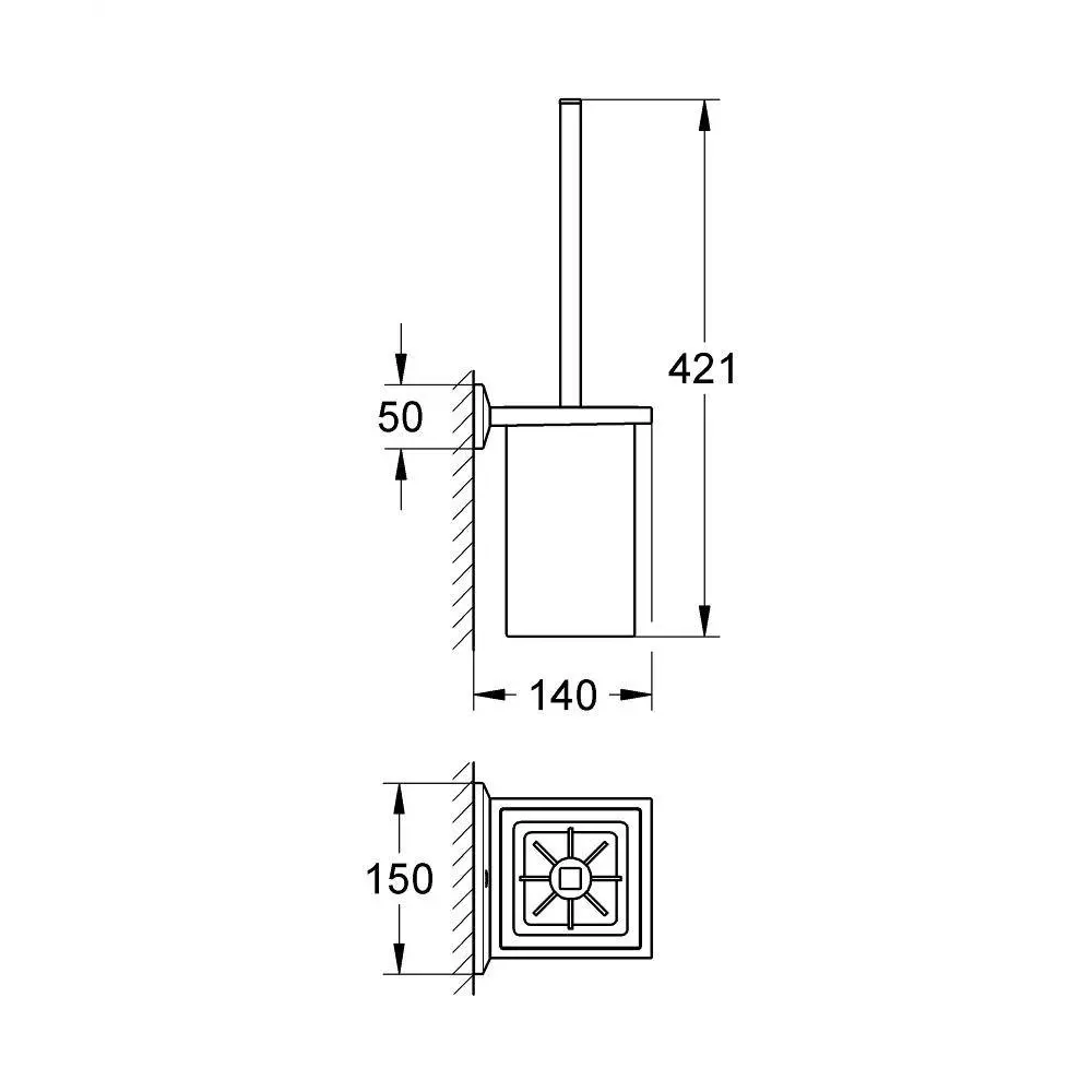 Фото 2 Ёршик для унитаза Grohe Selection Cube 40857000, матовый Фото 2 Ёршик для унитаза Grohe Selection Cube 40857000, матовый
