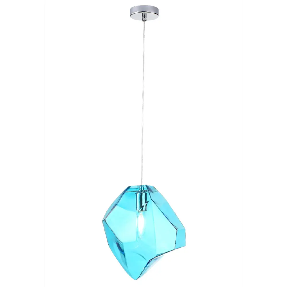 Фото Светильник подвесной Crystal Lux Nuestro sp1 chrome-blue 1 лампа 2 м² цвет хром Фото Светильник подвесной Crystal Lux Nuestro sp1 chrome-blue 1 лампа 2 м² цвет хром