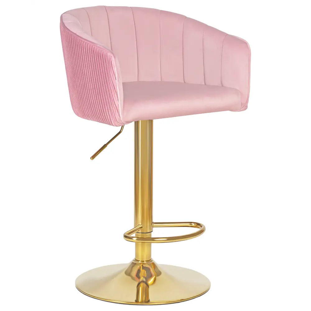 Фото Барный стул Dobrin Darcy gold lm-5025 51x107x46 см цвет розовый Фото Барный стул Dobrin Darcy gold lm-5025 51x107x46 см цвет розовый