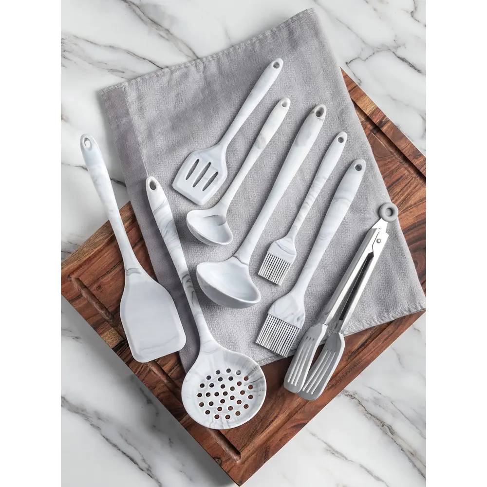 Фото 6 Лопатка кухонная Denastia малая мрамор силикон 1.6 см цвет серый Фото 6 Лопатка кухонная Denastia малая мрамор силикон 1.6 см цвет серый