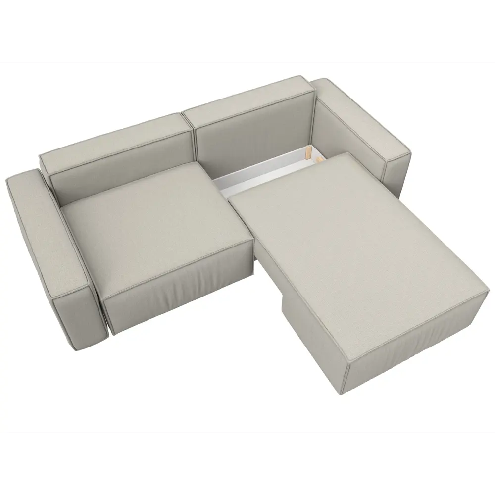 Фото 6 Диван угловой Прага классик правый угол Лига диванов 125536 256x88x170 см рогожка цвет амур 02 бежевый