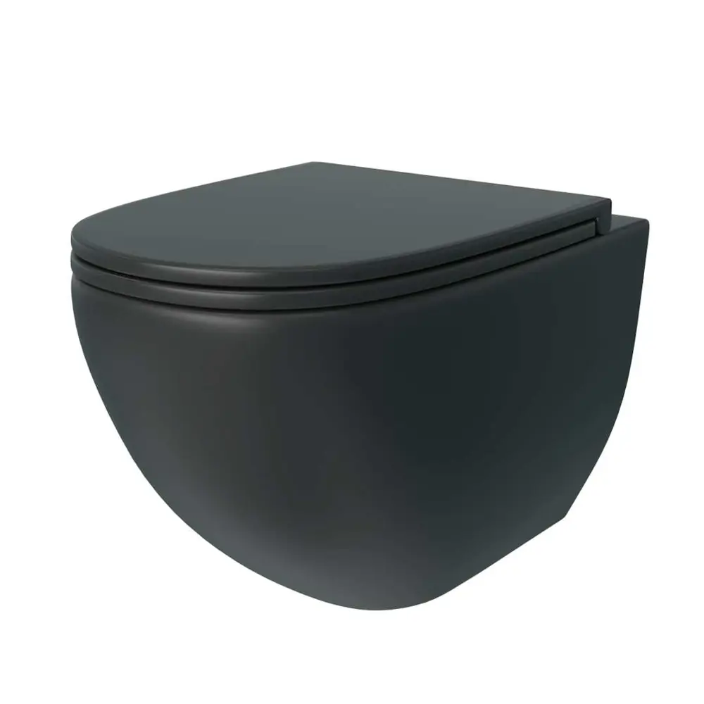 Фото 10 Комплект инсталляция с унитазом Teymi 5 в 1 F13392: унитаз подвесной безободковый черный Lina S Black кнопка нержавеющая сталь Фото 10 Комплект инсталляция с унитазом Teymi 5 в 1 F13392: унитаз подвесной безободковый черный Lina S Black кнопка нержавеющая сталь