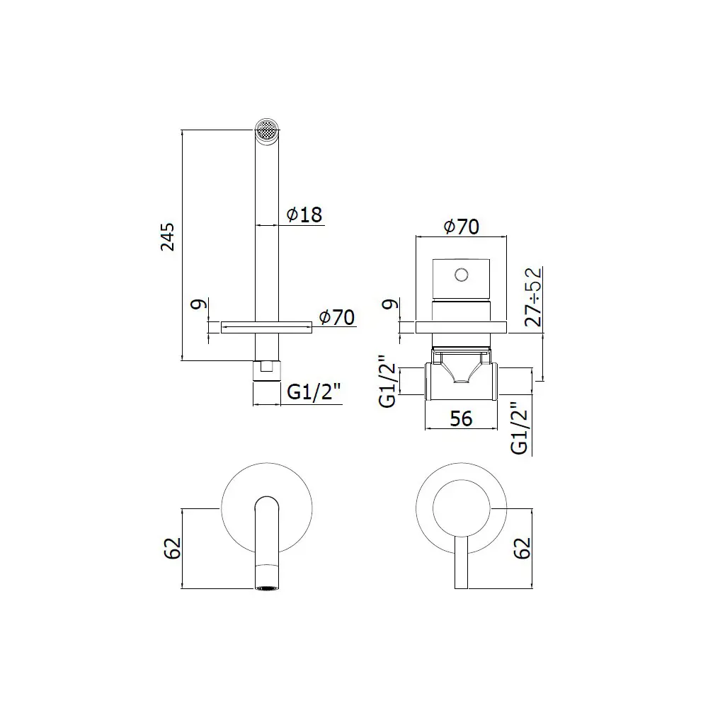 Фото 6 Смеситель для раковины PAFFONI Light LIG007NO70 00239701 стационарный цвет черный Фото 6 Смеситель для раковины PAFFONI Light LIG007NO70 00239701 стационарный цвет черный