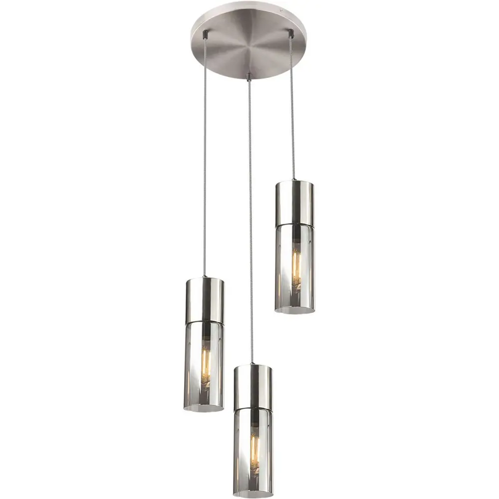 Фото Светильник подвесной Toplight Ilene Tl1628h-03sn 3 лампы 9 м² цвет серый Фото Светильник подвесной Toplight Ilene Tl1628h-03sn 3 лампы 9 м² цвет серый