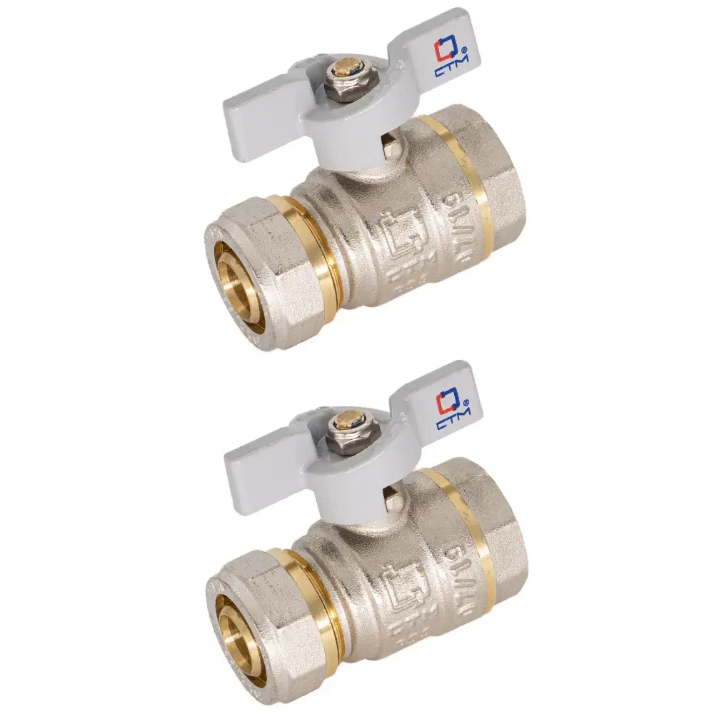 Фото Кран шаровой прямой СТМ CWPF3420K02 3/4"x20 мм ВР PN16 латунь ручка бабочка Фото Кран шаровой прямой СТМ CWPF3420K02 3/4"x20 мм ВР PN16 латунь ручка бабочка