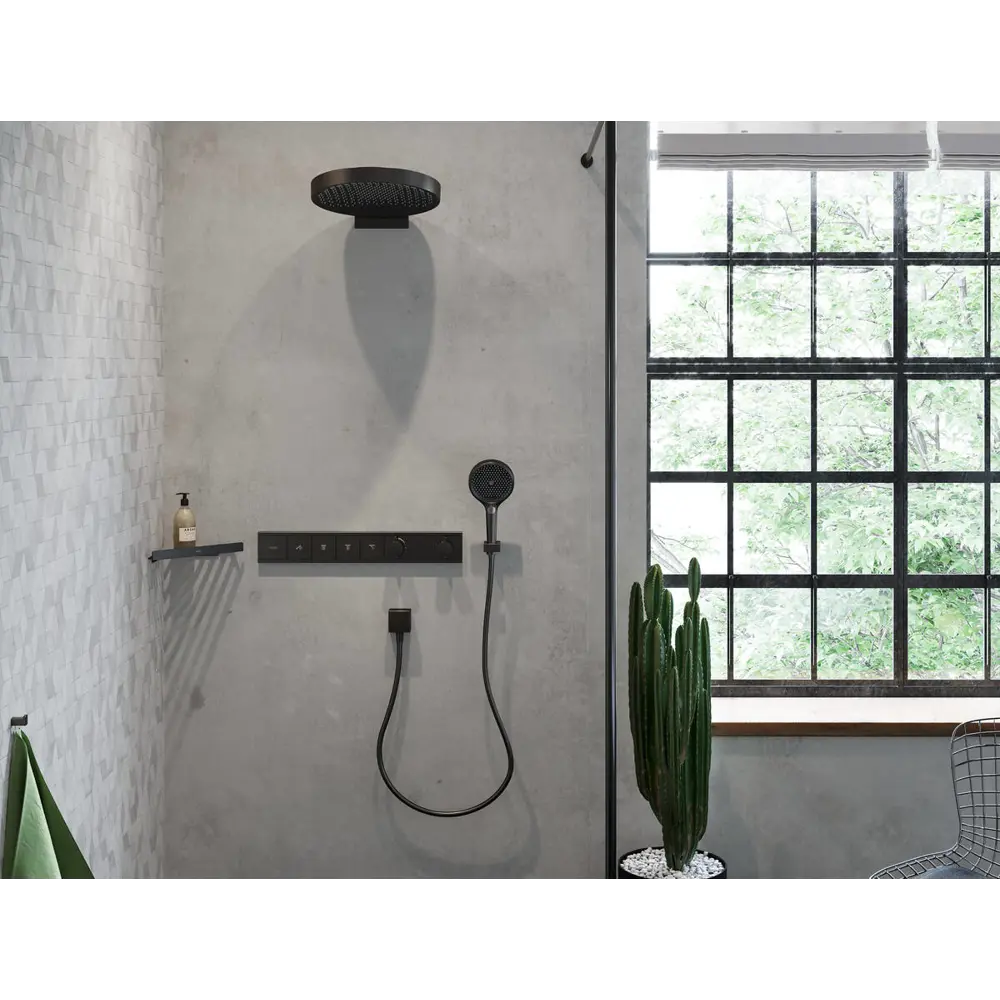 Фото 4 Смеситель для душа термостатический Hansgrohe RainSelect 15382670 цвет черный Фото 4 Смеситель для душа термостатический Hansgrohe RainSelect 15382670 цвет черный