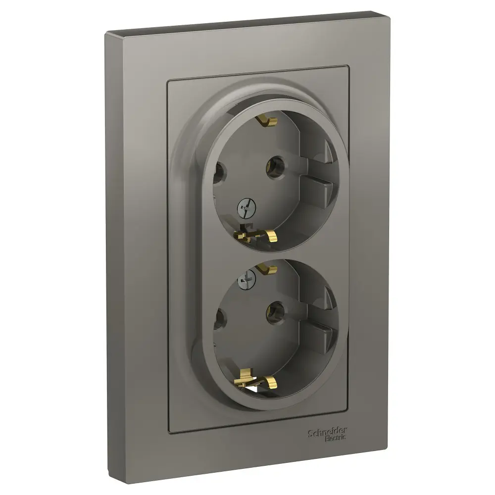 Фото Розетка встраиваемая Systeme electric Серия отсутствует ATN000924 с заземлением цвет серый