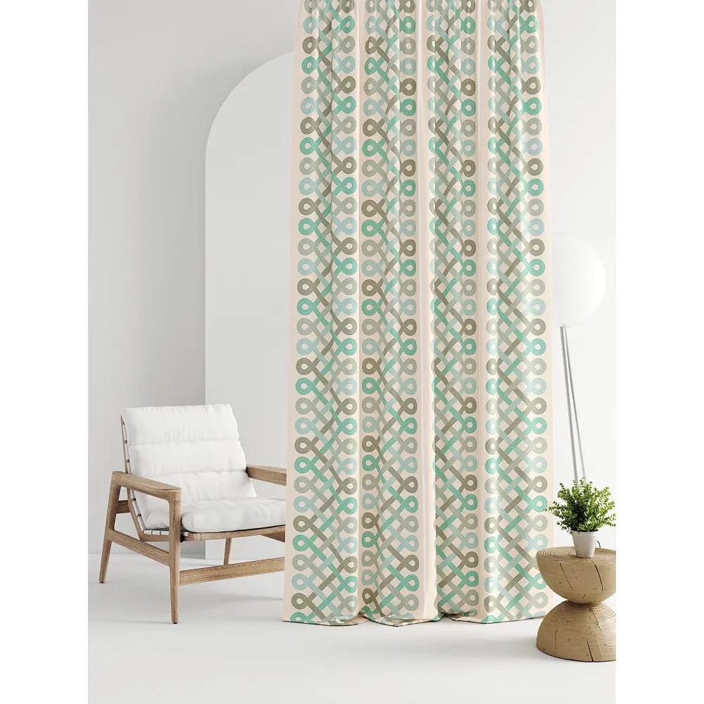 Фото Штора на шторной ленте Comfy Way Линсти - 65 CW592065-270, 270x150 см, цвет бирюзовый Фото Штора на шторной ленте Comfy Way Линсти - 65 CW592065-270, 270x150 см, цвет бирюзовый