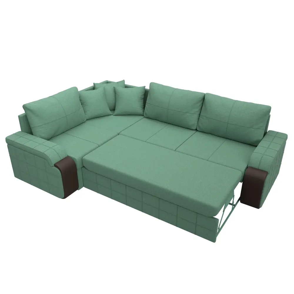 Фото 7 Диван угловой Николь левый угол Лига диванов 126002L 264x91x188 см рогожка цвет амур 11 зеленый Фото 7 Диван угловой Николь левый угол Лига диванов 126002L 264x91x188 см рогожка цвет амур 11 зеленый