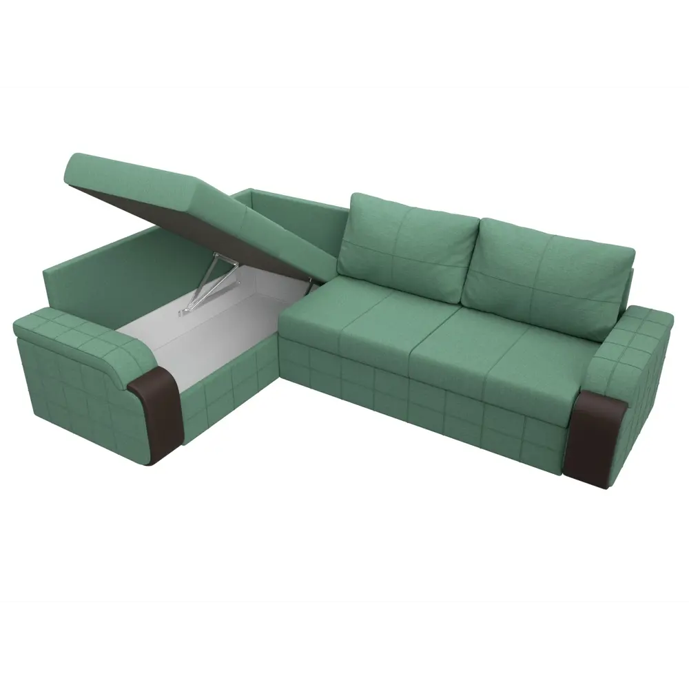 Фото 8 Диван угловой Николь левый угол Лига диванов 126002L 264x91x188 см рогожка цвет амур 11 зеленый Фото 8 Диван угловой Николь левый угол Лига диванов 126002L 264x91x188 см рогожка цвет амур 11 зеленый