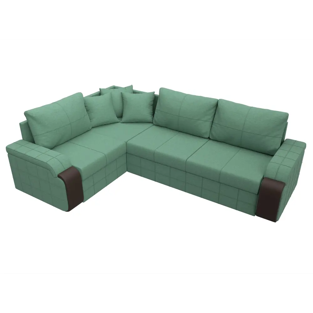 Фото 6 Диван угловой Николь левый угол Лига диванов 126002L 264x91x188 см рогожка цвет амур 11 зеленый Фото 6 Диван угловой Николь левый угол Лига диванов 126002L 264x91x188 см рогожка цвет амур 11 зеленый