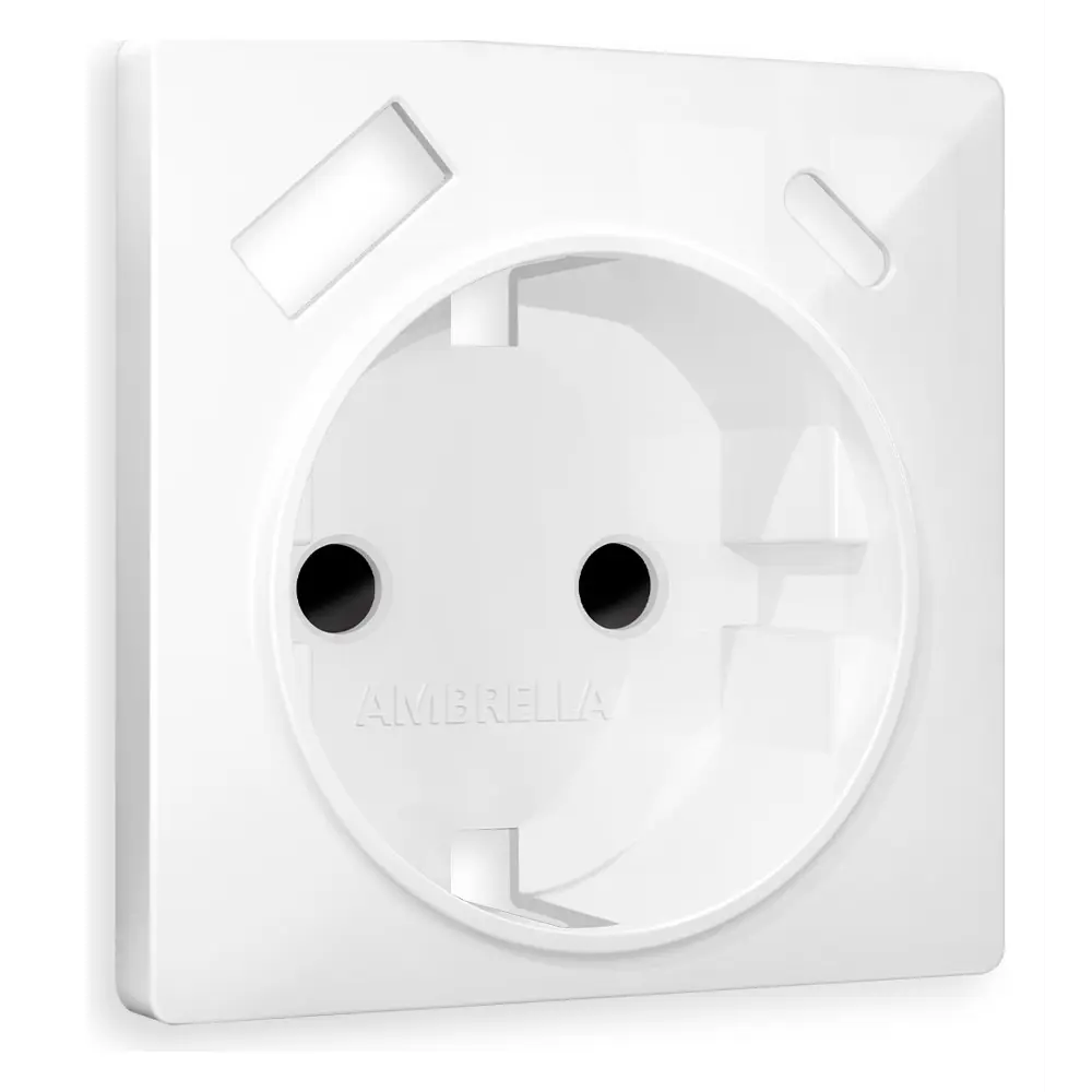 Фото Накладка для розетки с заземлением со шторками 2USB A+C Ambrella volt Alfa AP1100 цвет белый глянец Фото Накладка для розетки с заземлением со шторками 2USB A+C Ambrella volt Alfa AP1100 цвет белый глянец