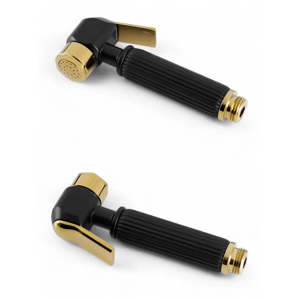 Фото 3 Лейка для душа Wasser zimmer ZM-0514H ребристая 1 режимная цвет черный, золото