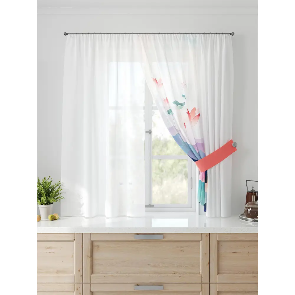 Фото 3 Тюль Comfy way Лерис - 76 CW509076-150 на шторной ленте 150x300 см цвет белый