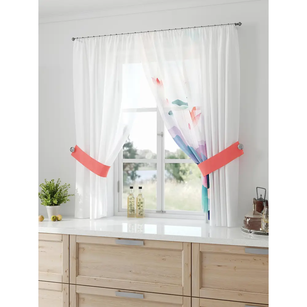 Фото 2 Тюль Comfy way Лерис - 76 CW509076-150 на шторной ленте 150x300 см цвет белый