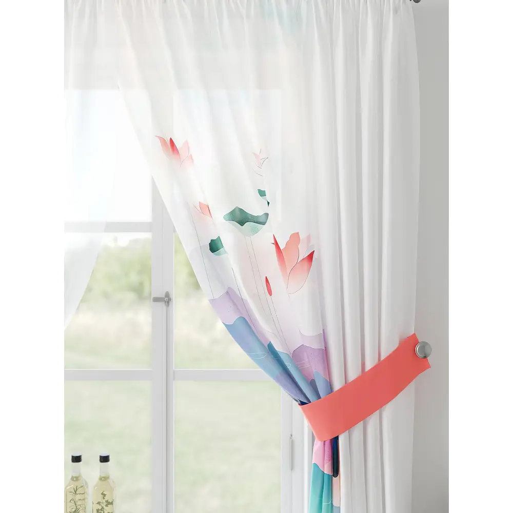 Фото 5 Тюль Comfy way Лерис - 76 CW509076-150 на шторной ленте 150x300 см цвет белый