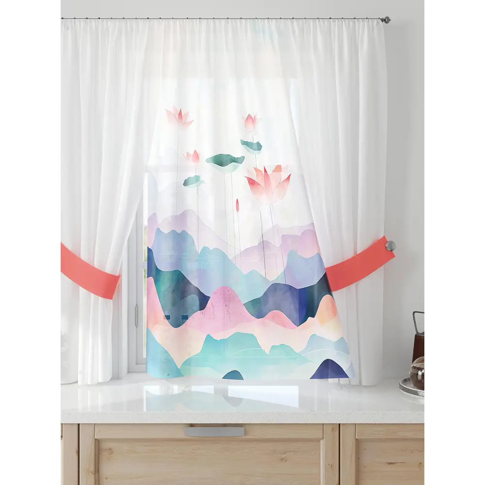 Фото 4 Тюль Comfy way Лерис - 76 CW509076-150 на шторной ленте 150x300 см цвет белый