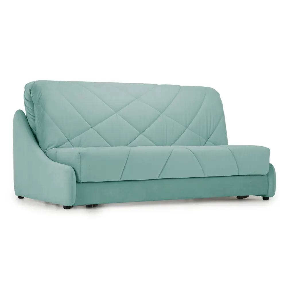 Фото Раскладной диван Beneli с ящиком 174x96x108 см велюр цвет светло-зеленый Фото Раскладной диван Beneli с ящиком 174x96x108 см велюр цвет светло-зеленый