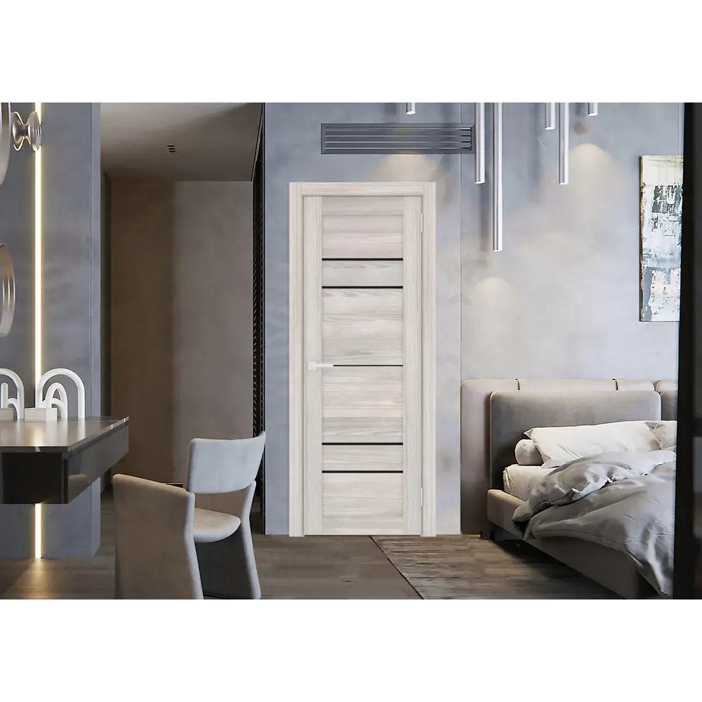 Фото 3 Комплект межкомнатной двери Лесма Стиль Рондо 40 200x80см пленка ПВХ отделка стеклом black star ривьера айс с коробом и наличниками Фото 3 Комплект межкомнатной двери Лесма Стиль Рондо 40 200x80см пленка ПВХ отделка стеклом black star ривьера айс с коробом и наличниками