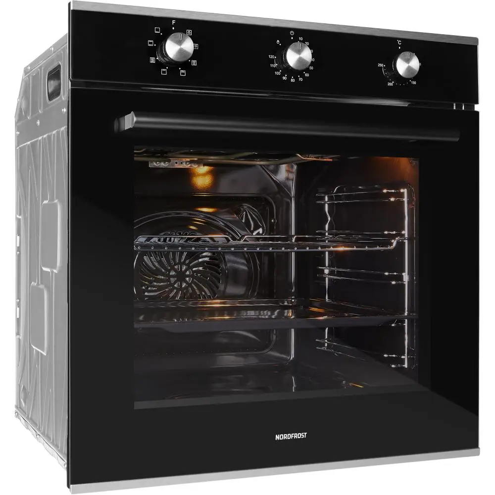 Фото 5 Электрический встраиваемый духовой шкаф Nordfrost HM 6080 B 60х60х55 см цвет черный Фото 5 Электрический встраиваемый духовой шкаф Nordfrost HM 6080 B 60х60х55 см цвет черный