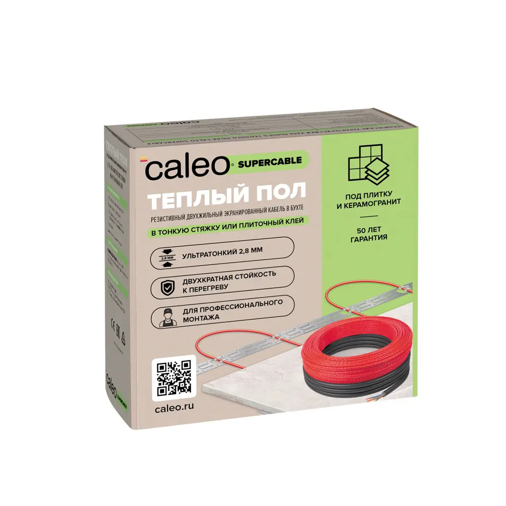 Фото Нагревательный кабель для теплого пола Caleo Supercable 18W-40 40 м 720 Вт Фото Нагревательный кабель для теплого пола Caleo Supercable 18W-40 40 м 720 Вт
