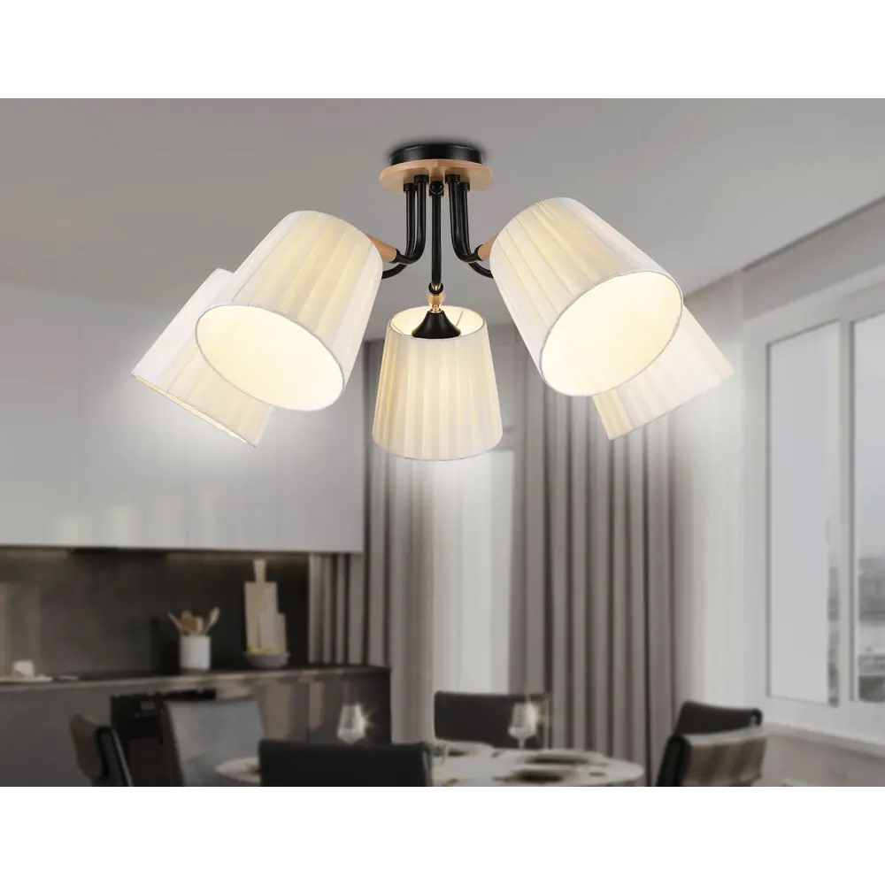 Фото 7 Люстра на штанге Ambrella Light Traditional Ambr_tr4733 5 ламп 14 м² цвет черный