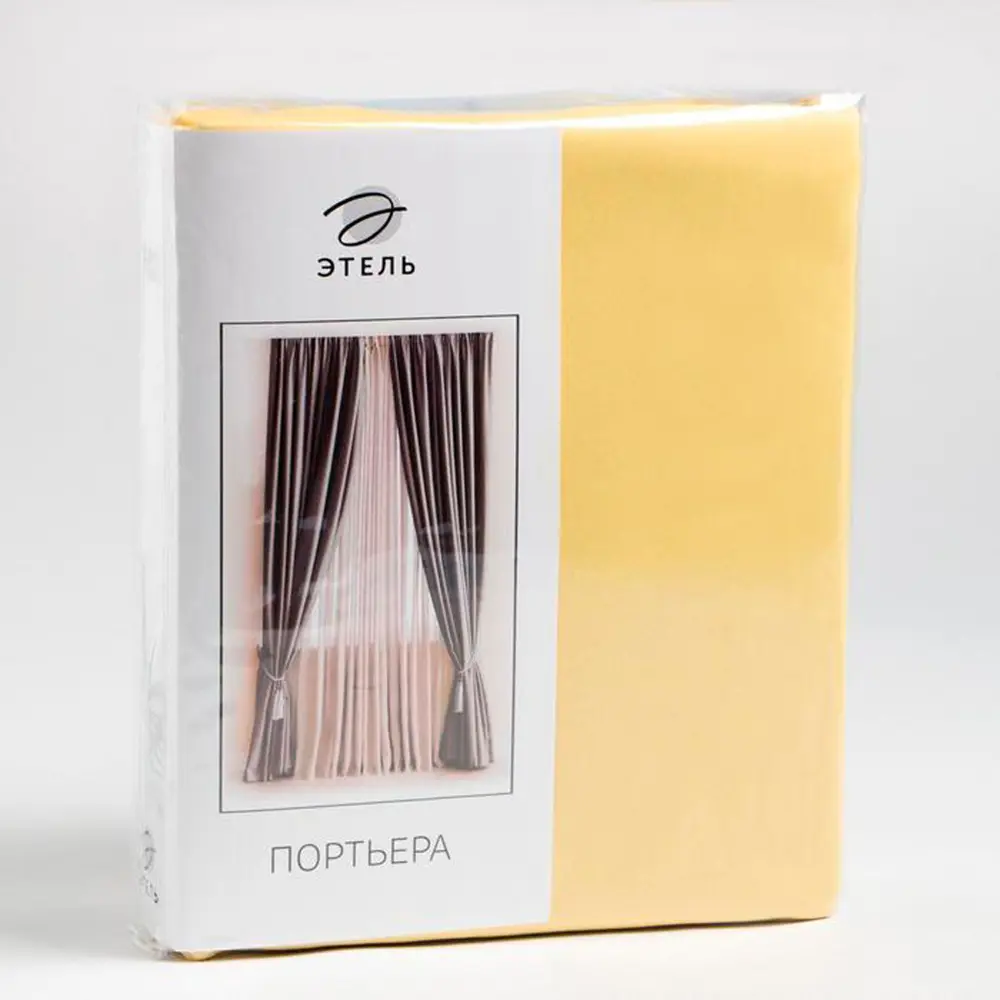 Фото 2 Штора Этель 3277226 на шторной ленте, 250x135 см, цвет желтый