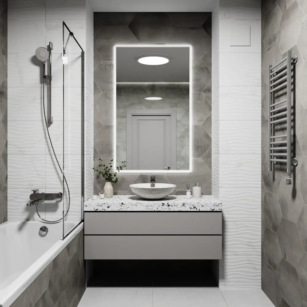 Фото 3 Зеркало со встроенной подсветкой One mirror 13080бсх 80x130 см Фото 3 Зеркало со встроенной подсветкой One mirror 13080бсх 80x130 см