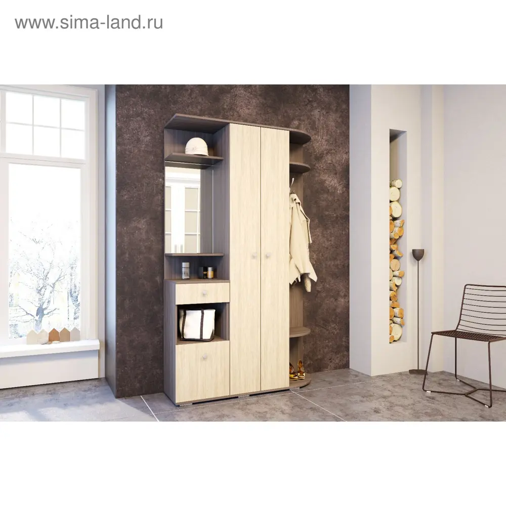 Фото Шкаф Sima-land 120x203.2x35.4 см ЛДСП цвет ясень шимо Фото Шкаф Sima-land 120x203.2x35.4 см ЛДСП цвет ясень шимо