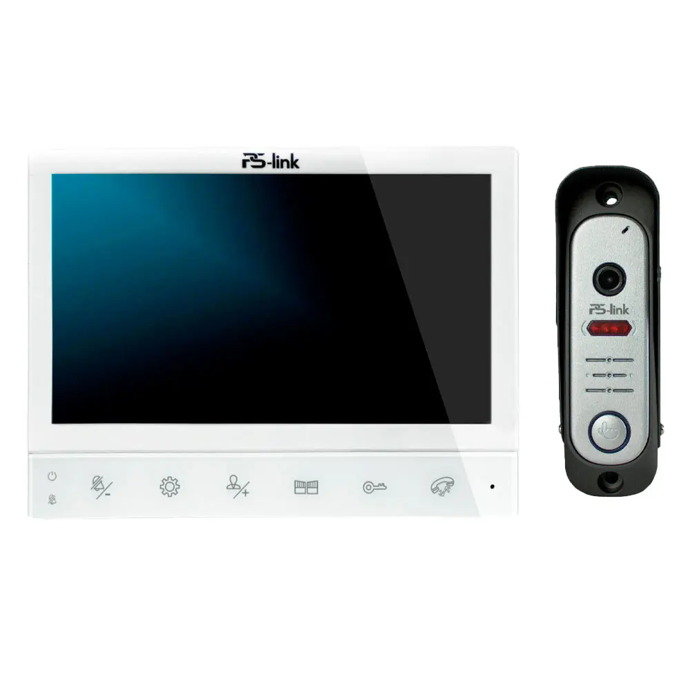 Фото Комплект видеодомофона Ps-link KIT-729DP-206CR-S 7" цвет белый Фото Комплект видеодомофона Ps-link KIT-729DP-206CR-S 7" цвет белый