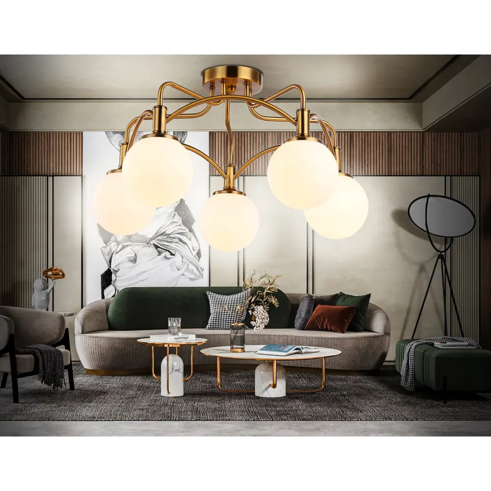 Фото 3 Люстра подвесная Ambrella Light Traditional Ambr_tr3212 5 ламп 24 м² цвет золото Фото 3 Люстра подвесная Ambrella Light Traditional Ambr_tr3212 5 ламп 24 м² цвет золото