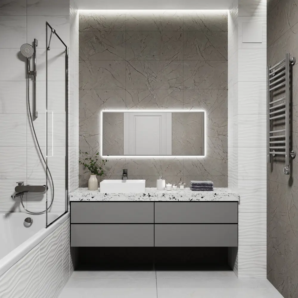 Фото 4 Зеркало со встроенной подсветкой One mirror 11040ссх 40x110 см Фото 4 Зеркало со встроенной подсветкой One mirror 11040ссх 40x110 см