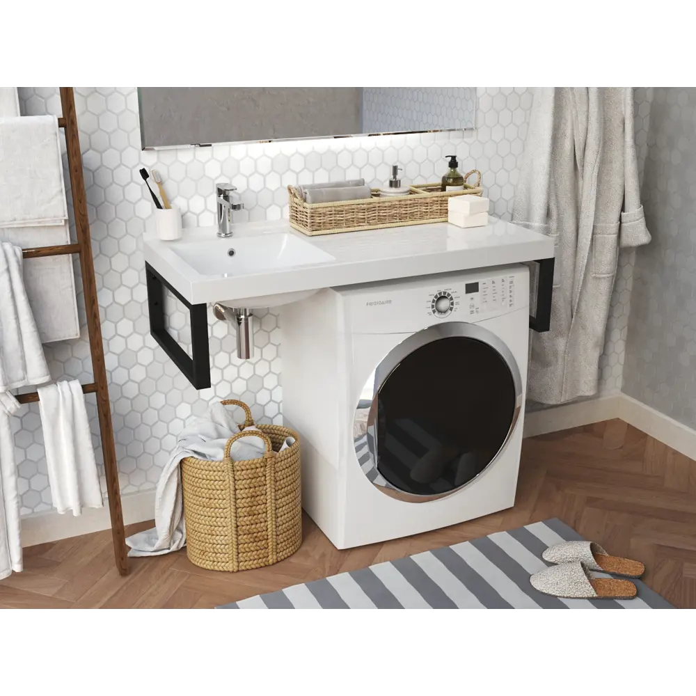 Фото Раковина 1Marka Wash Polytitan 110 см с кронштейнами Фото Раковина 1Marka Wash Polytitan 110 см с кронштейнами