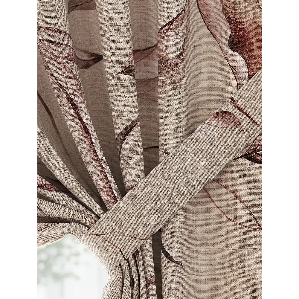 Фото 2 Штора Helga Флонквис TD-530213 на шторной ленте, 180x150 см, цвет бежевый