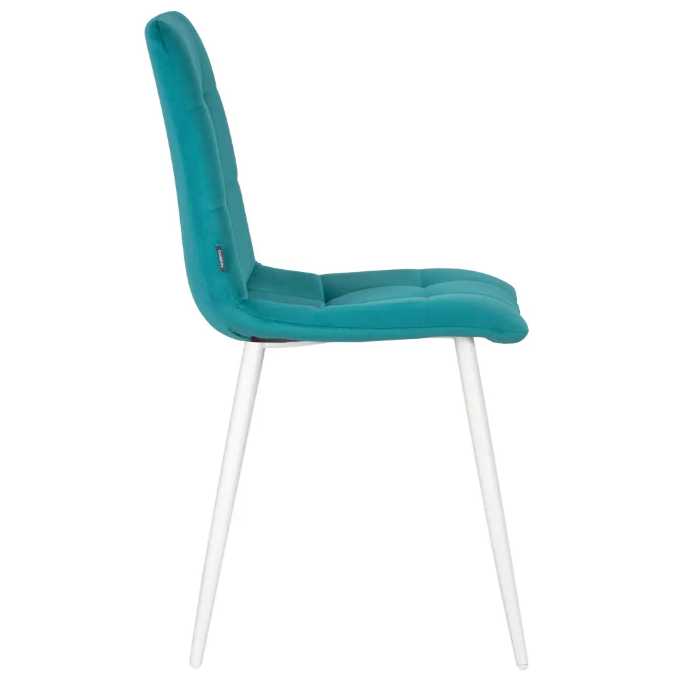 Фото 2 Кухонный стул Dobrin Chilly 46x46x55 см велюр цвет бирюзовый ножки белые Фото 2 Кухонный стул Dobrin Chilly 46x46x55 см велюр цвет бирюзовый ножки белые