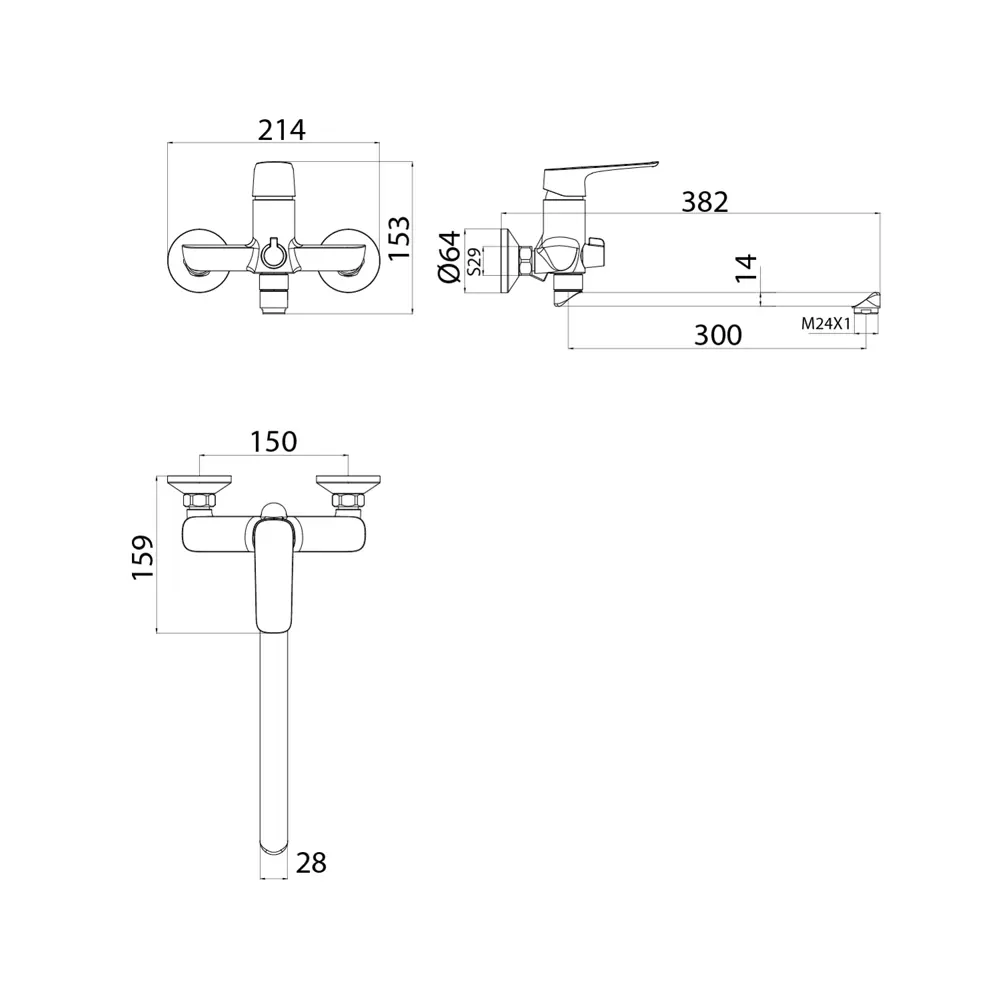 Фото 3 Смеситель для ванны Iddis Sign однорычажный цвет хром SIGSBL2i10WA