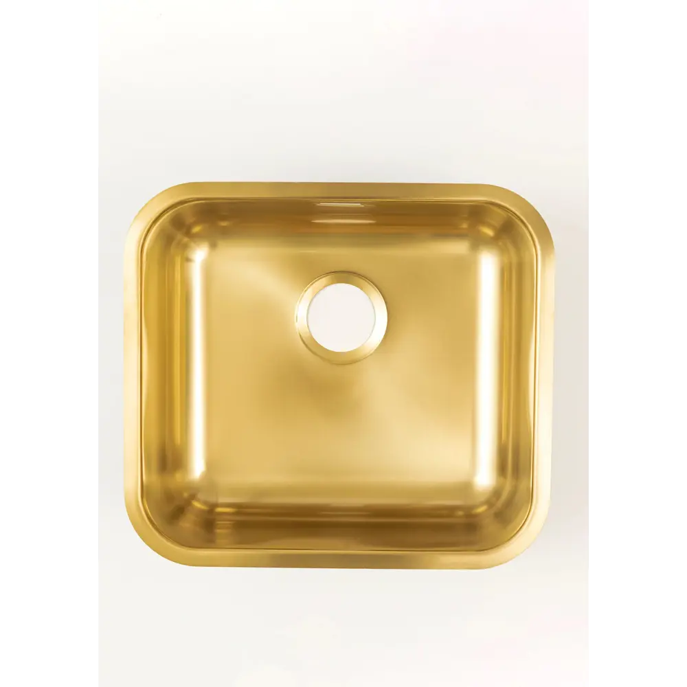 Фото 4 Мойка для кухни Grandex Aqua Select 44 PVD 44.5x44.5см глубина чаши 18.50см с сифоном нержавеющая сталь цвет золото Фото 4 Мойка для кухни Grandex Aqua Select 44 PVD 44.5x44.5см глубина чаши 18.50см с сифоном нержавеющая сталь цвет золото