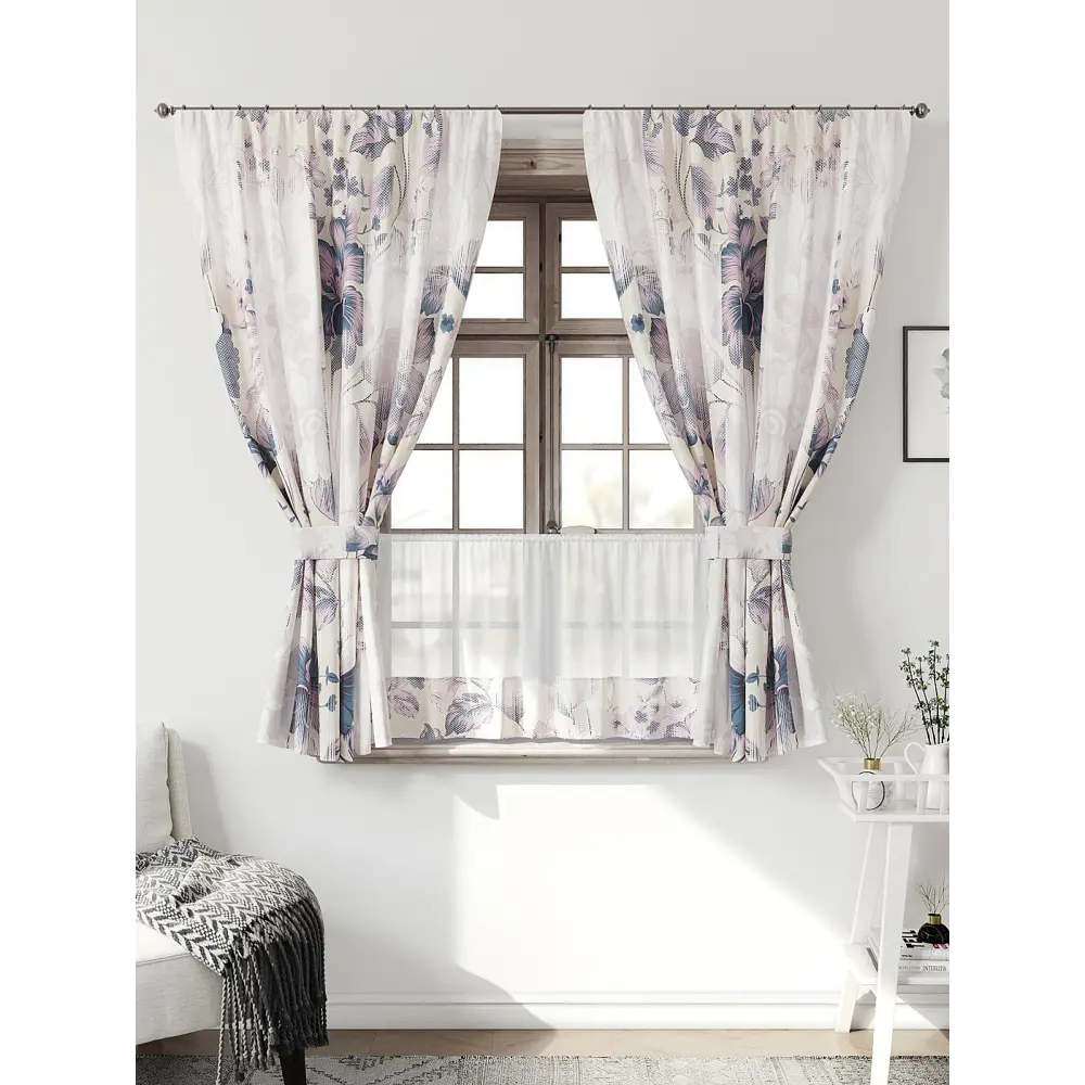 Фото Комплект штор Comfy way Иномик - 56 CW705056-160 на шторной ленте 160x150 см цвет бежевый Фото Комплект штор Comfy way Иномик - 56 CW705056-160 на шторной ленте 160x150 см цвет бежевый
