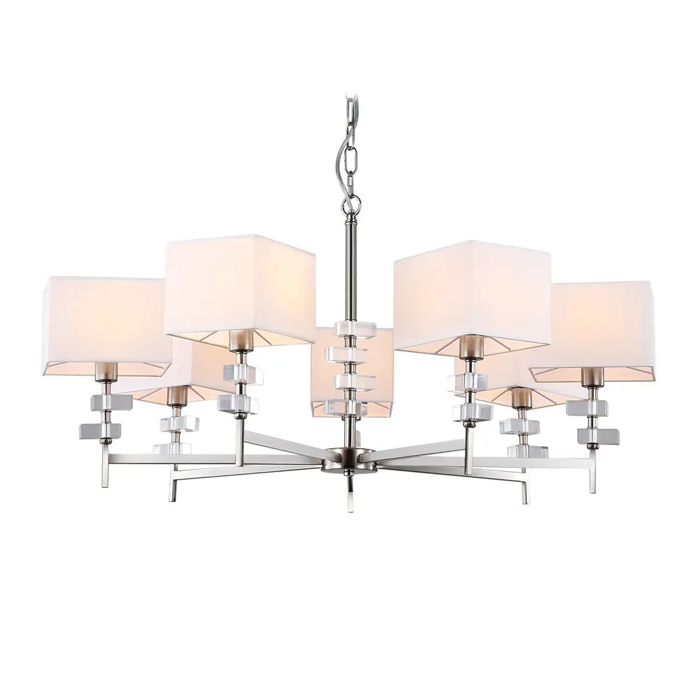 Фото Люстра подвесная Ambrella Light High Ambr_lh71323 7 ламп 28 м² цвет белый/никель Фото Люстра подвесная Ambrella Light High Ambr_lh71323 7 ламп 28 м² цвет белый/никель