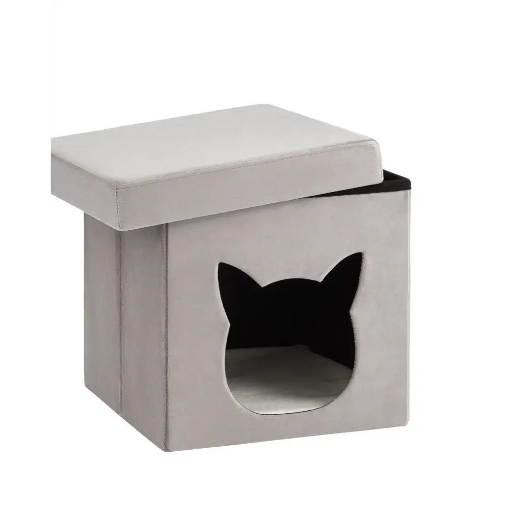 Фото 2 Пуф ткань ПВХ Stool Group Store Pet HS-PT55 V15 BOX, 38x38 см, цвет серый Фото 2 Пуф ткань ПВХ Stool Group Store Pet HS-PT55 V15 BOX, 38x38 см, цвет серый