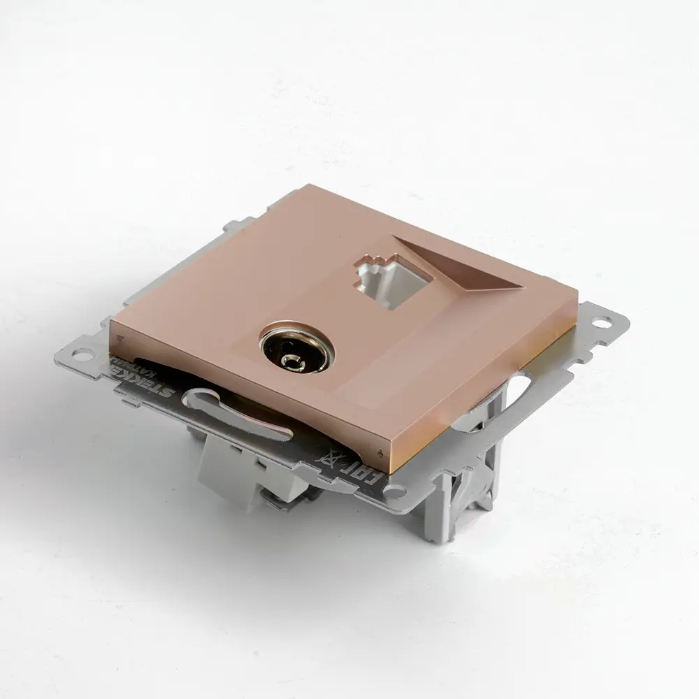 Фото 2 ТВ-розетка встраиваемая Stekker Катрин 49184 цвет шампань Фото 2 ТВ-розетка встраиваемая Stekker Катрин 49184 цвет шампань