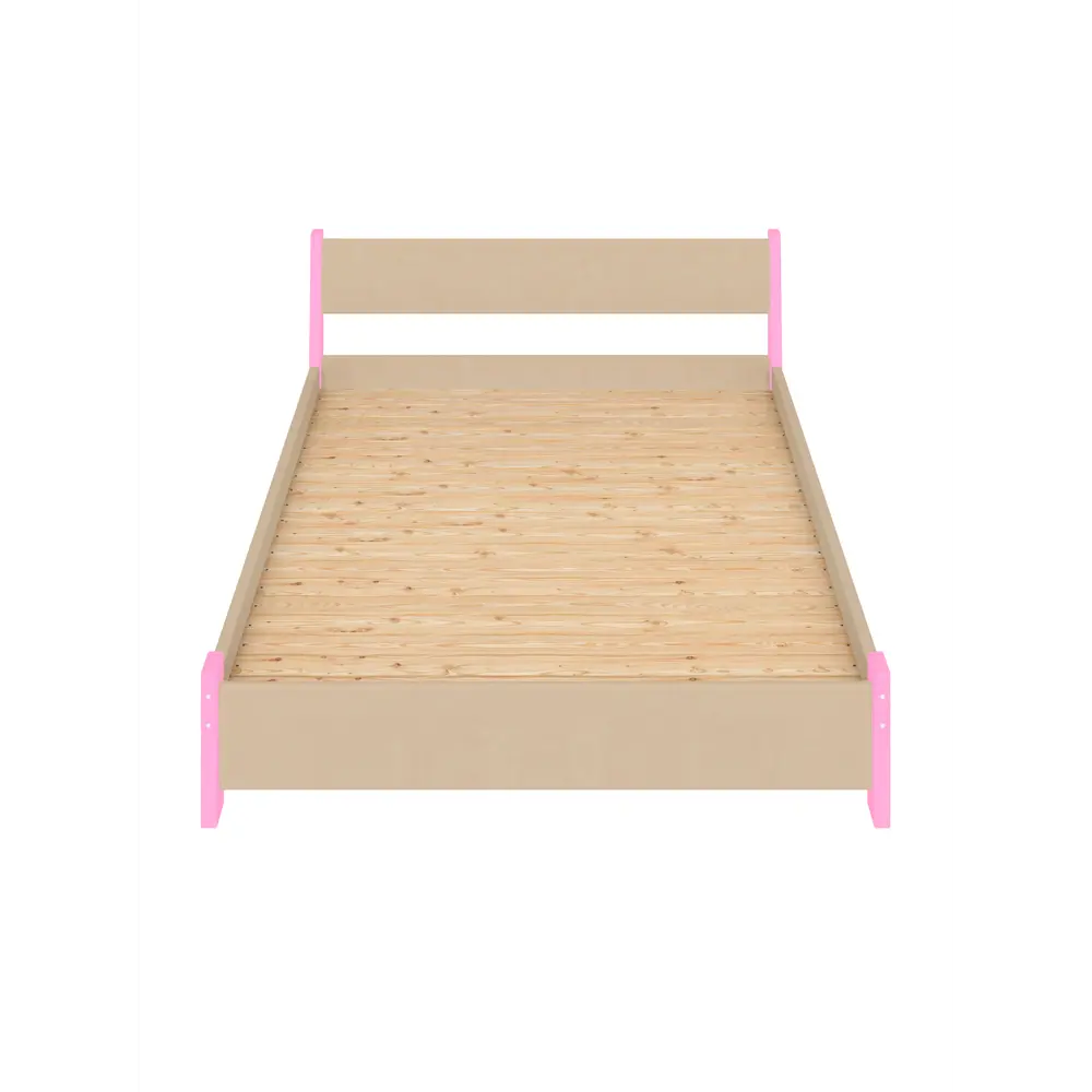 Фото 3 Кровать Solarius Мишка сплошное основание 170x80x210см дерево цвет бежевый/розовый Фото 3 Кровать Solarius Мишка сплошное основание 170x80x210см дерево цвет бежевый/розовый