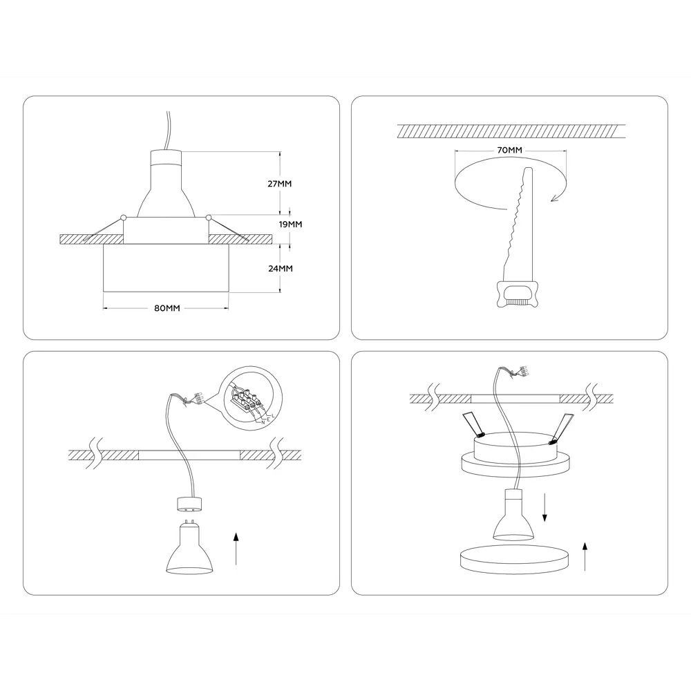 Фото 15 Светильник точечный встраиваемый светодиодный Ambrella Light Tn3305 2 м² под отверстие 7 см цвет белый