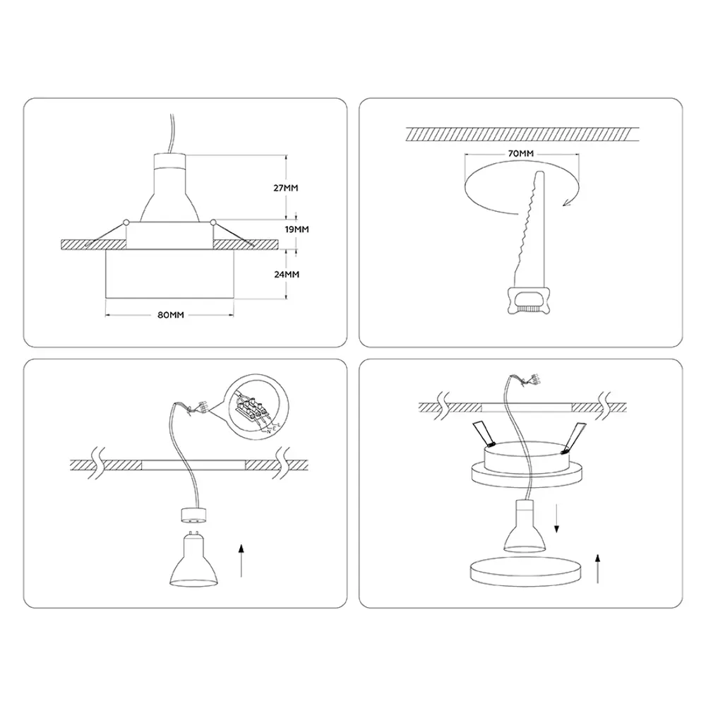 Фото 14 Светильник точечный встраиваемый светодиодный Ambrella Light Tn3305 2 м² под отверстие 7 см цвет белый