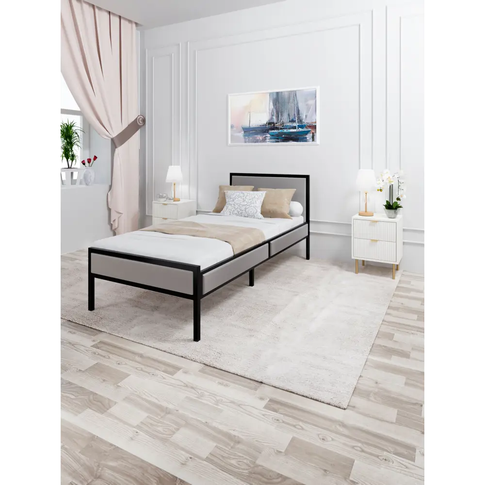 Фото 4 Кровать Solarius KOMP100loft-obiv-rs15-black-full Кровать Лофт Компакт сплошное 105 x 89 x 206 см дсп цвет светло-серый/черный Фото 4 Кровать Solarius KOMP100loft-obiv-rs15-black-full Кровать Лофт Компакт сплошное 105 x 89 x 206 см дсп цвет светло-серый/черный
