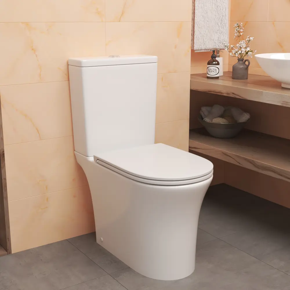 Фото 2 Унитаз-компакт Joki Astra T JK2061064 безободковый с сиденьем микролифт цвет белый